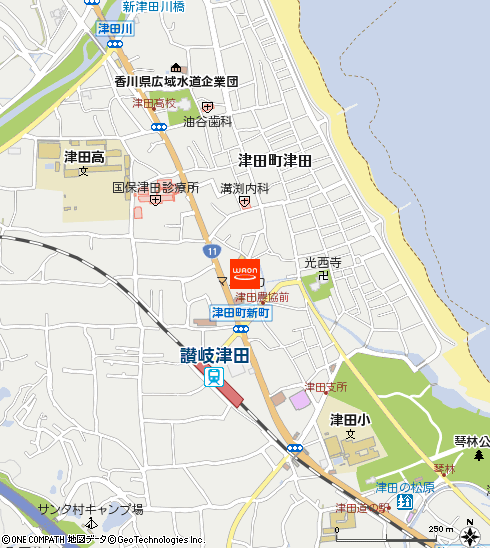 マルナカ津田店付近の地図